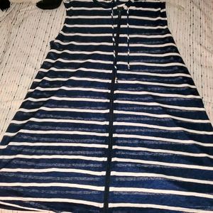Navy striped cover up large